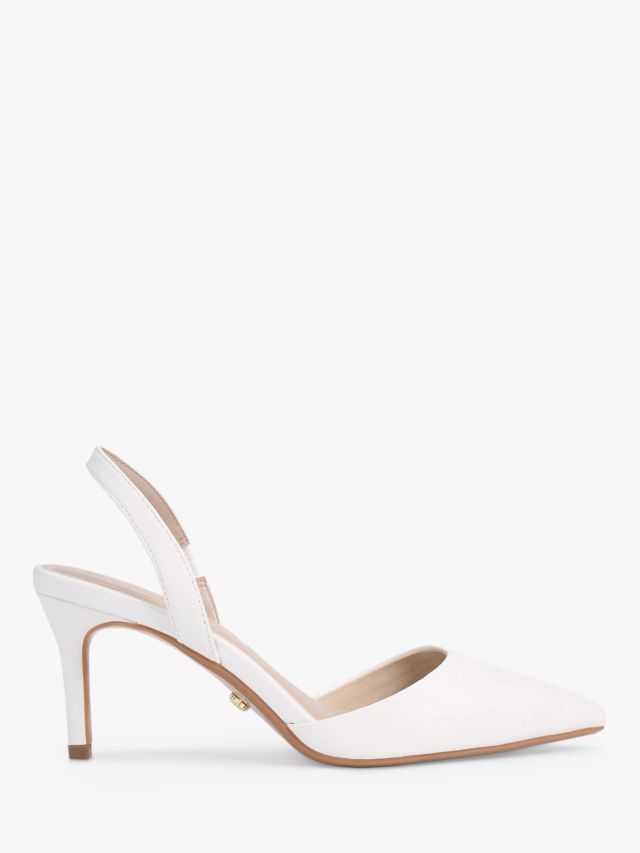Carvela Classique Slingback Court Shoes, White, 4