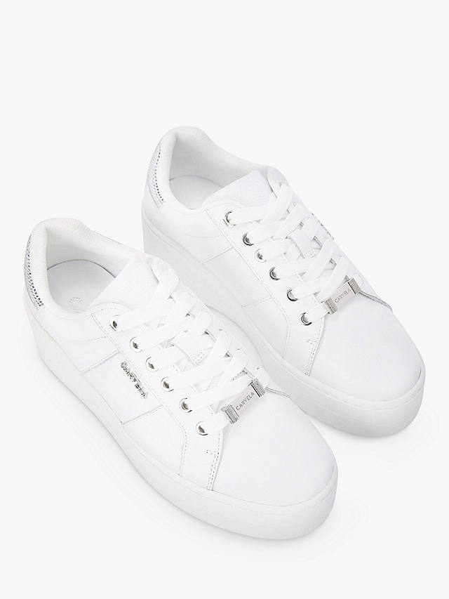 Carvela Connected Flatform Chunky Trainers, White/Silver