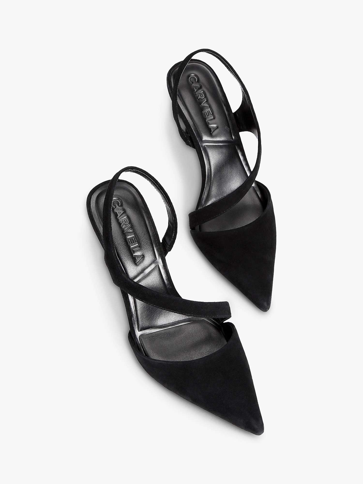 Buy Carvela Symmetry Suede Court Shoes, Black Online at johnlewis.com