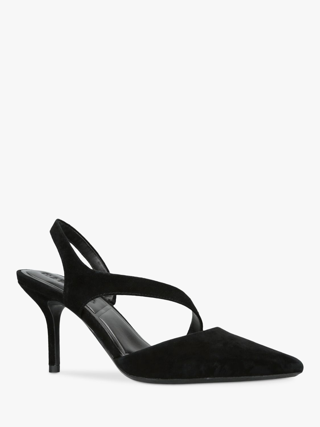 Carvela Symmetry Suede Court Shoes, Black at John Lewis & Partners