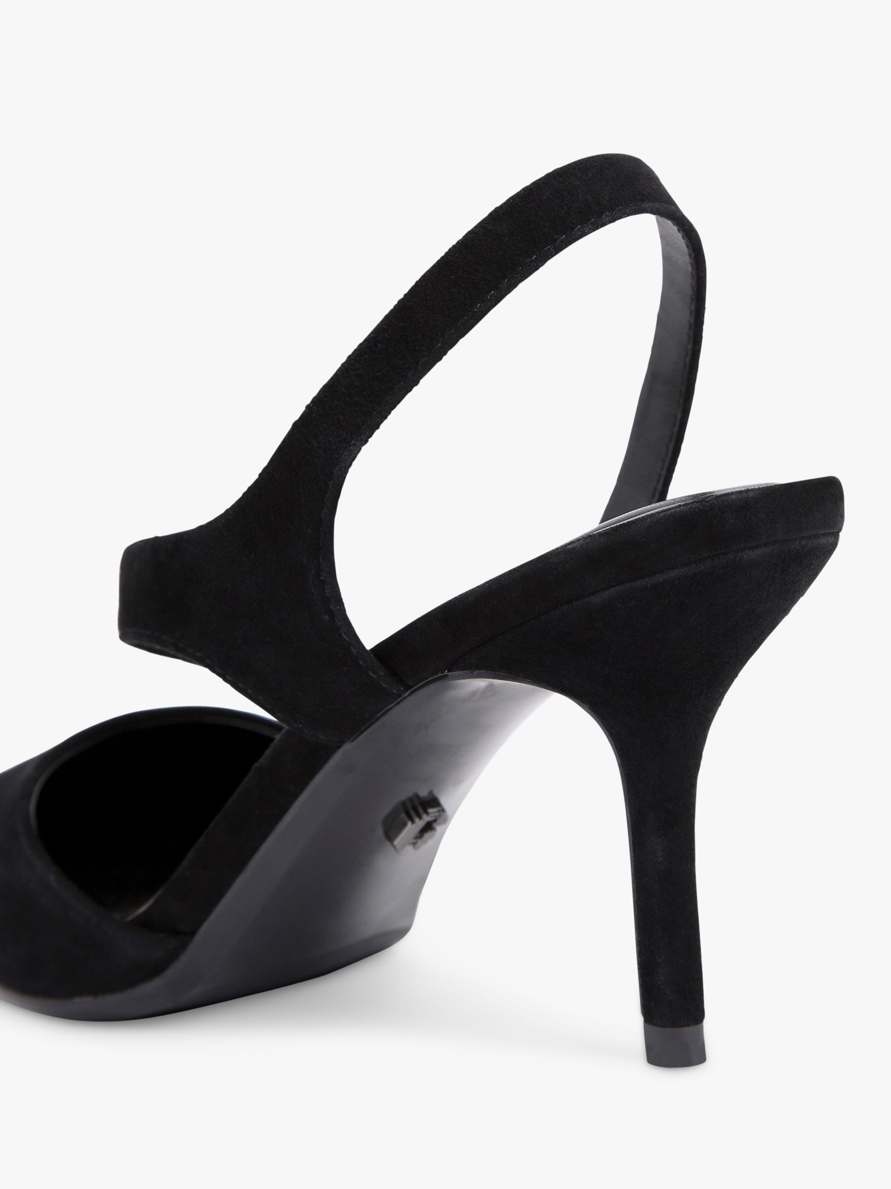 Carvela Symmetry Suede Court Shoes, Black, 3