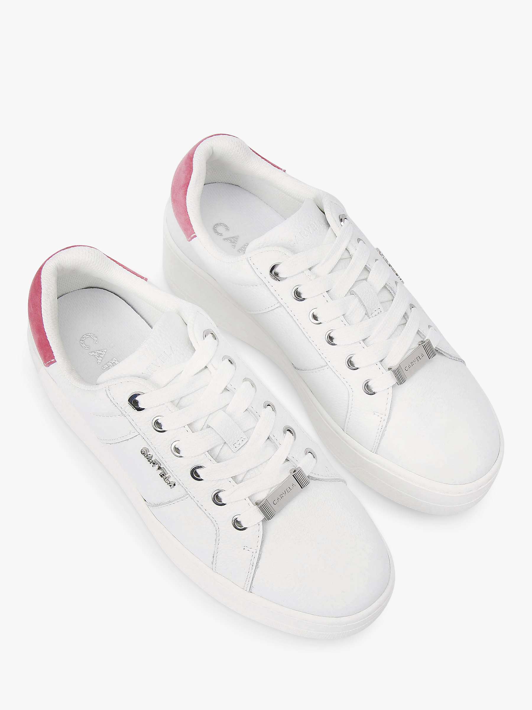 Carvela Connected Flatform Chunky Trainers, White/Pink at John Lewis ...