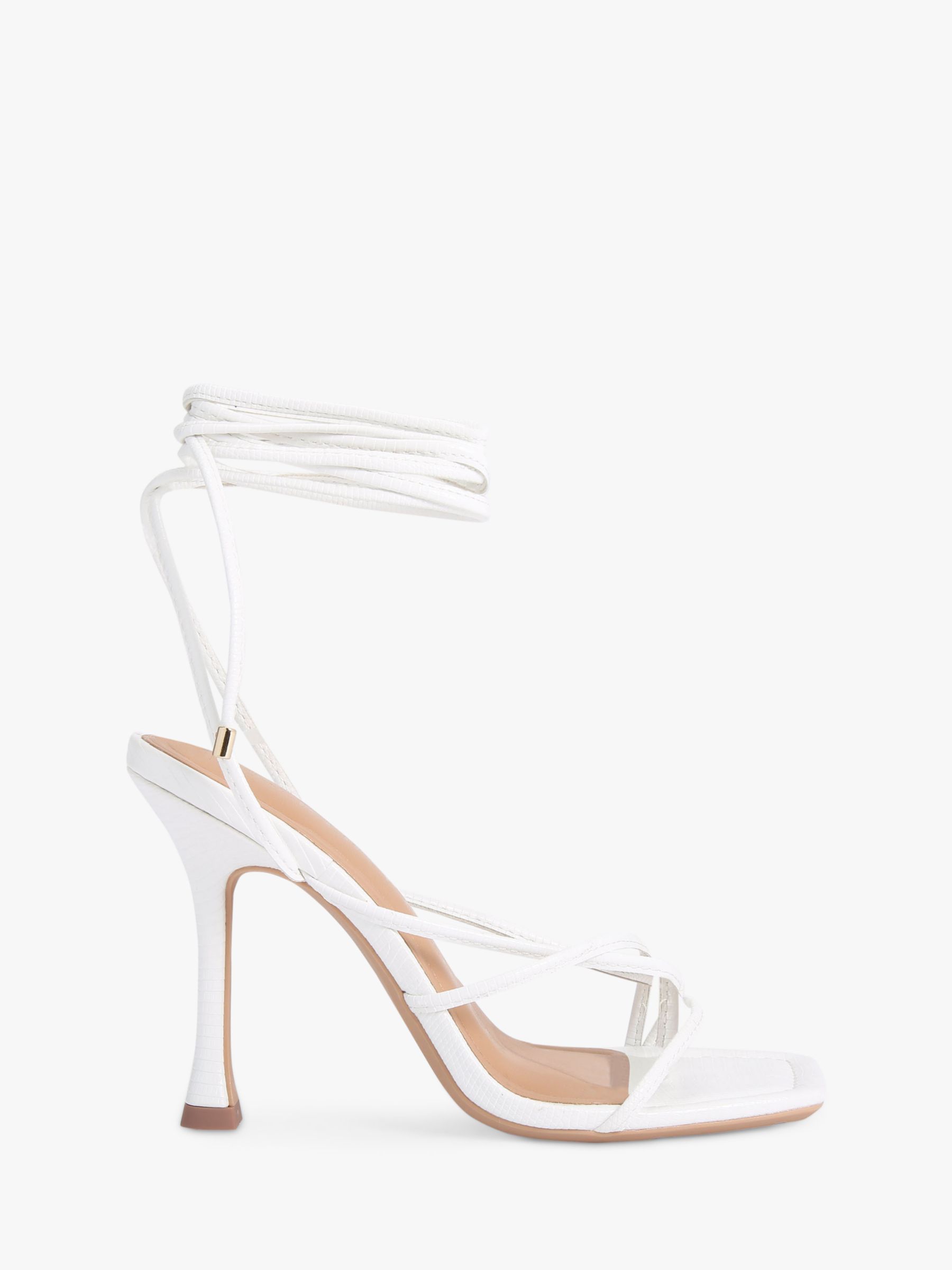 KG Kurt Geiger Sydney Stiletto Heel Sandals, White at John Lewis & Partners