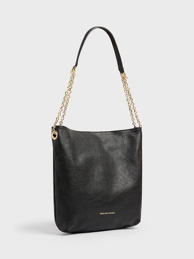 Gerard Darel Charlotte Leather Handbag, Black at John Lewis & Partners
