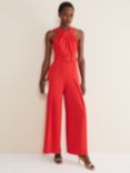 Phase Eight Orla Twist Front Wide Leg Sleeveless Jumpsuit, Fire, Fire