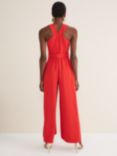 Phase Eight Orla Twist Front Wide Leg Sleeveless Jumpsuit, Fire, Fire