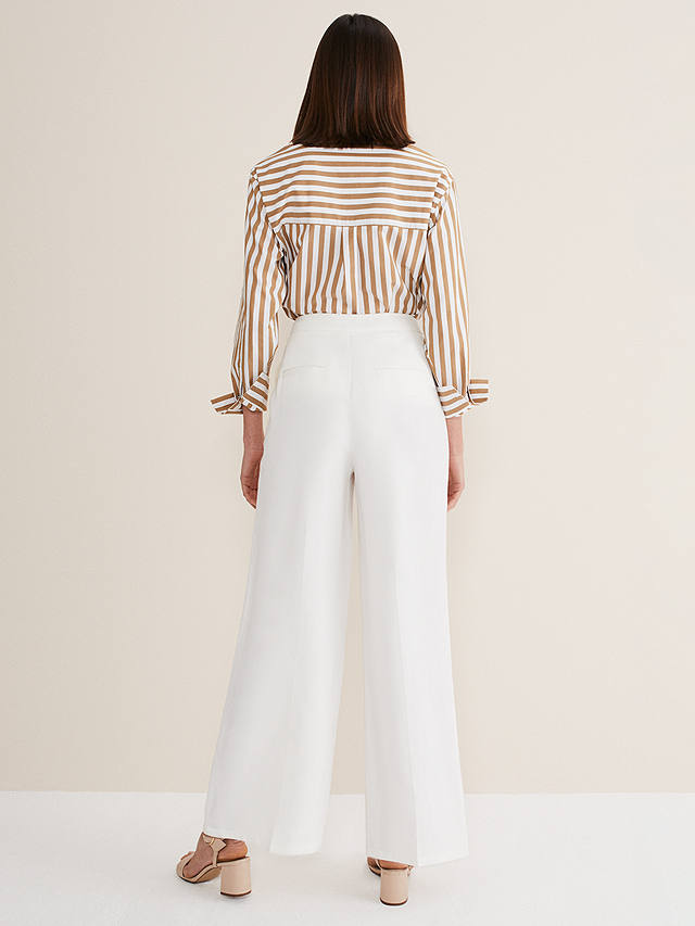 Phase Eight Bianca Linen Co-Ord Trousers, Ivory