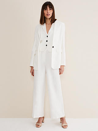 Phase Eight Bianca Linen Co-Ord Trousers, Ivory