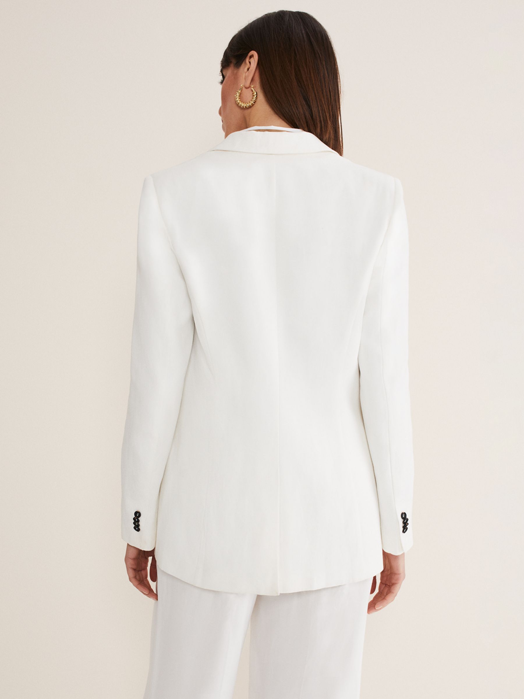 Bianca Suit Blazer Dress in Ivory Long Sleeve, Double Breasted