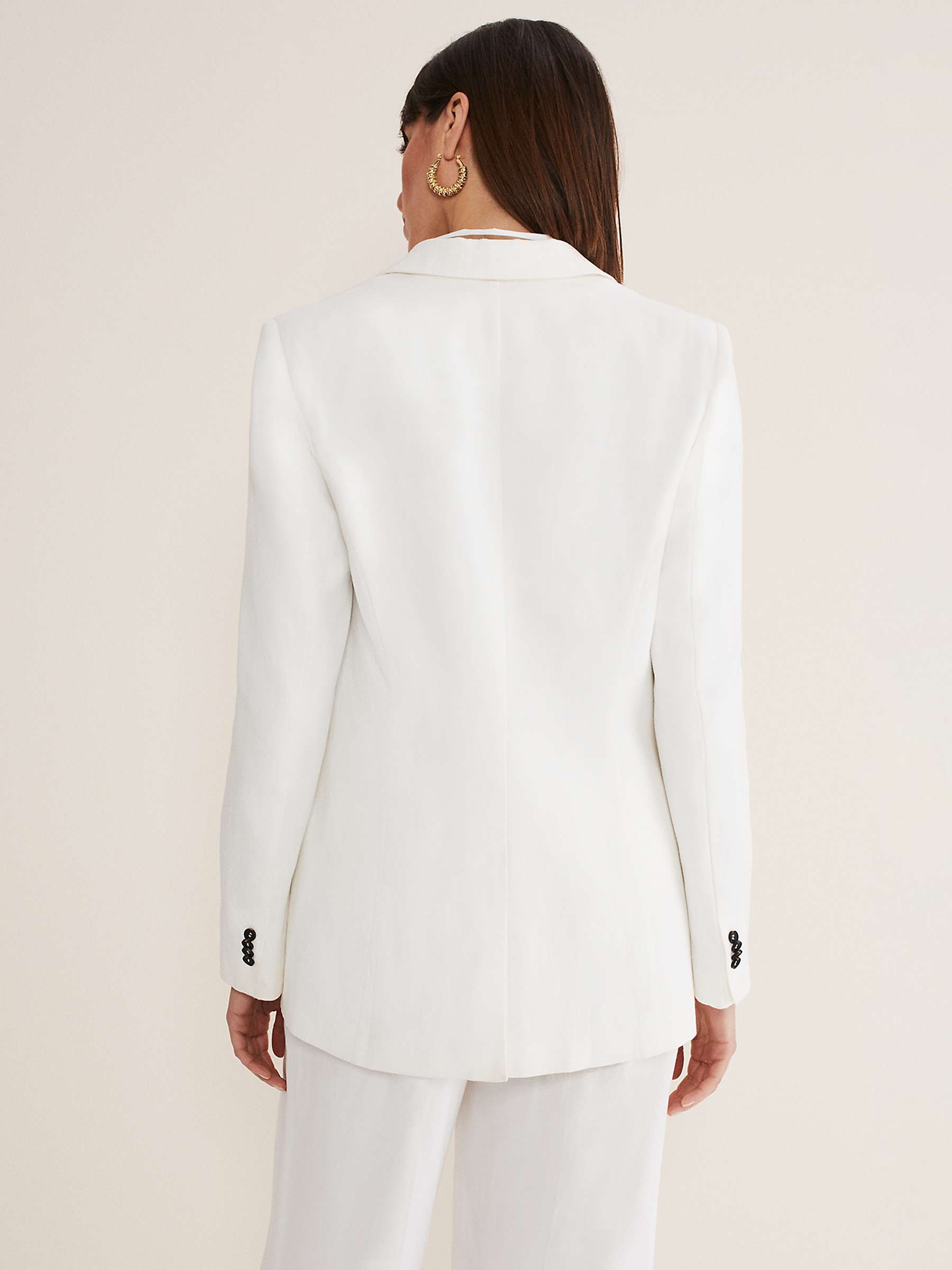 Buy Phase Eight Bianca Co-Ord Linen Blend Blazer, Ivory Online at johnlewis.com