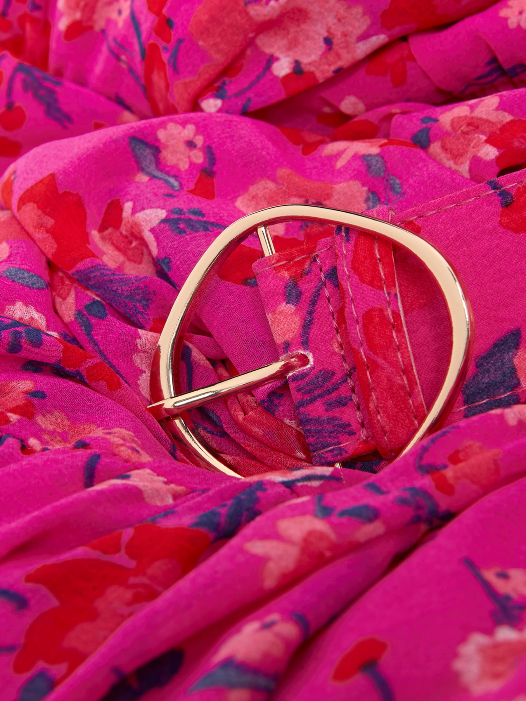 Phase Eight Kara Floral Maxi Dress, Neon Pink, 20