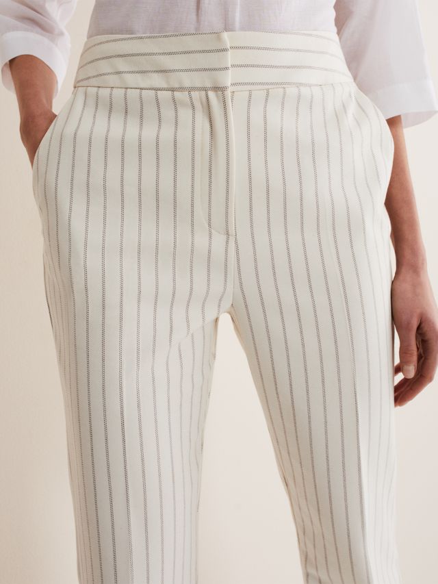 Cream ankle discount grazer trousers