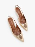 Kurt Geiger London Belgravia Leather Slingback Court Shoes, Gold