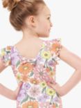Angel & Rocket Kids' Floral Print Frill Shoulder Swimsuit, Multi