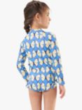 Angel & Rocket Kids' Butterfly Print Zip-Up Rash Swimsuit, Blue