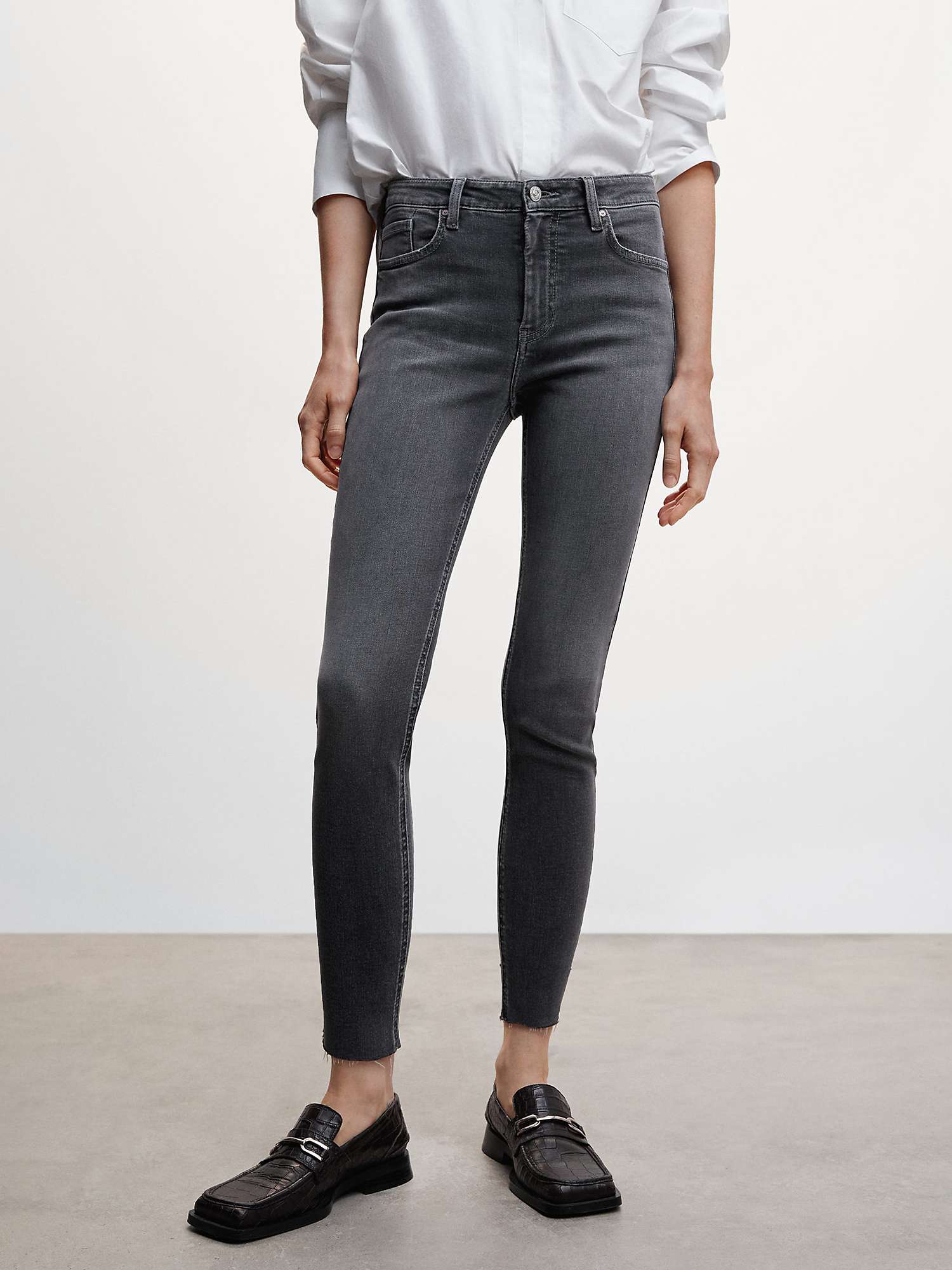 Mango Isa Skinny Jeans, Grey at John Lewis & Partners