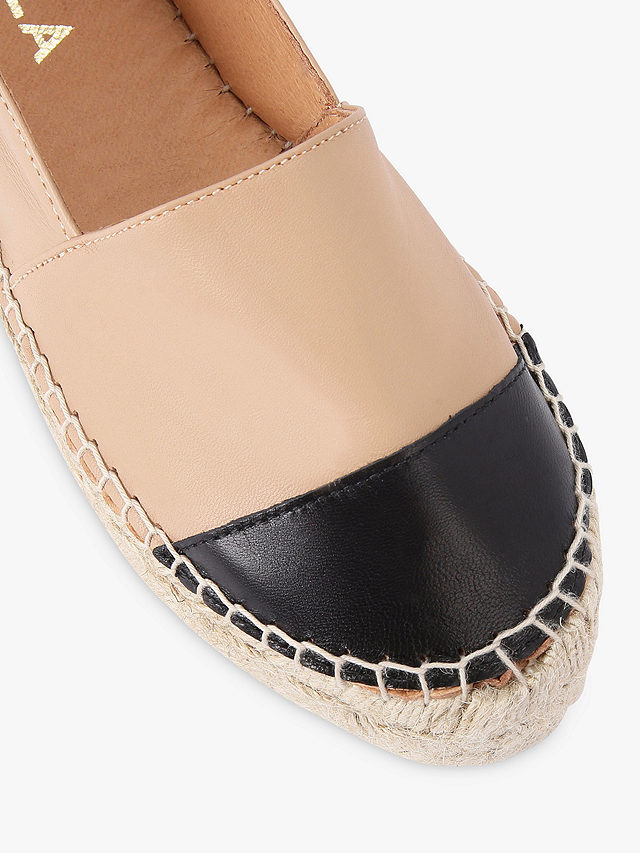 Carvela Siesta Flatform Espadrilles Shoes, Cream/Black, 3