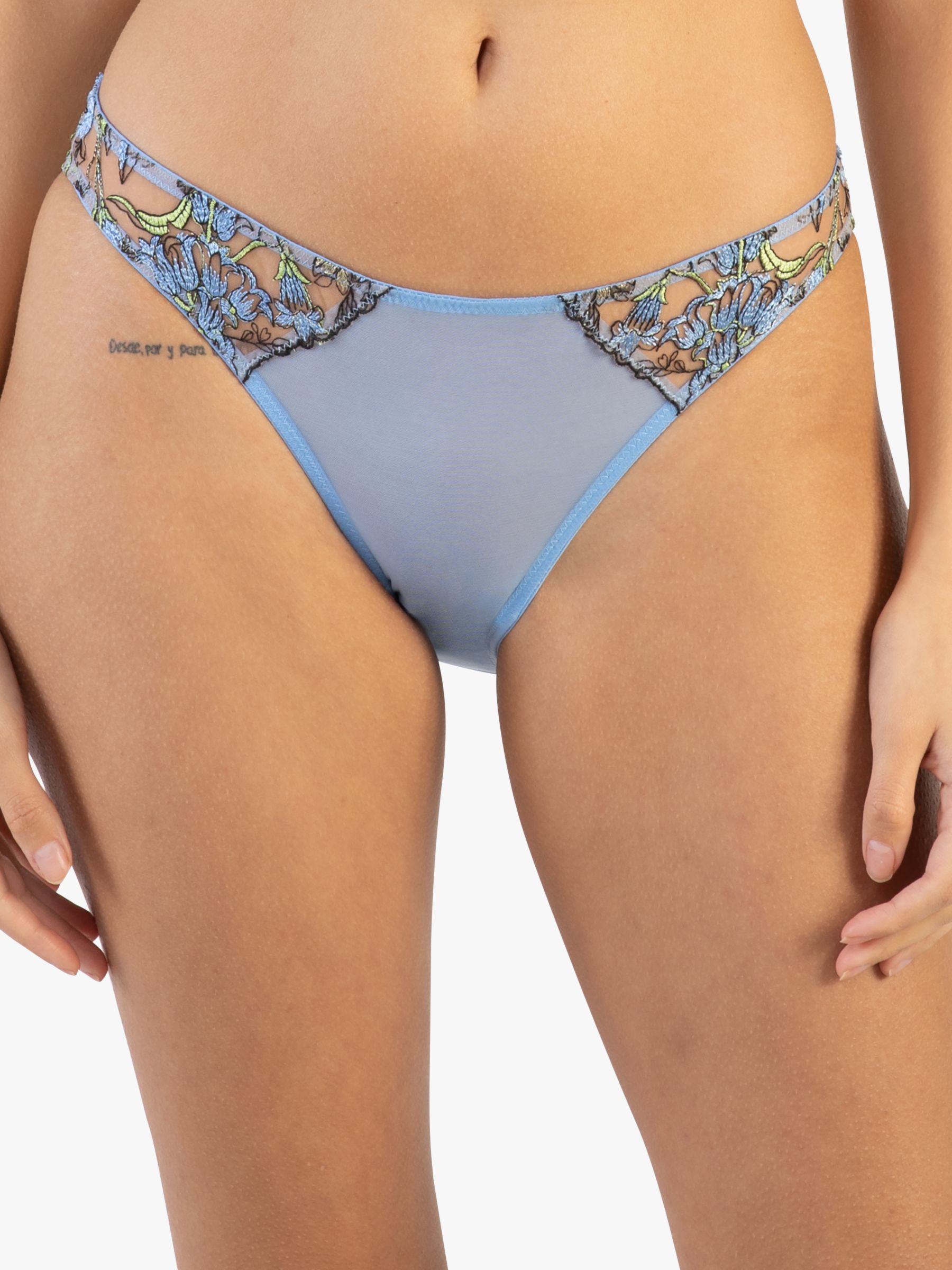 Branded Lace Blue Brief – Playful Promises