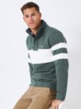 Crew Clothing Padstow Stripe Zip Sweatshirt, Mid Green