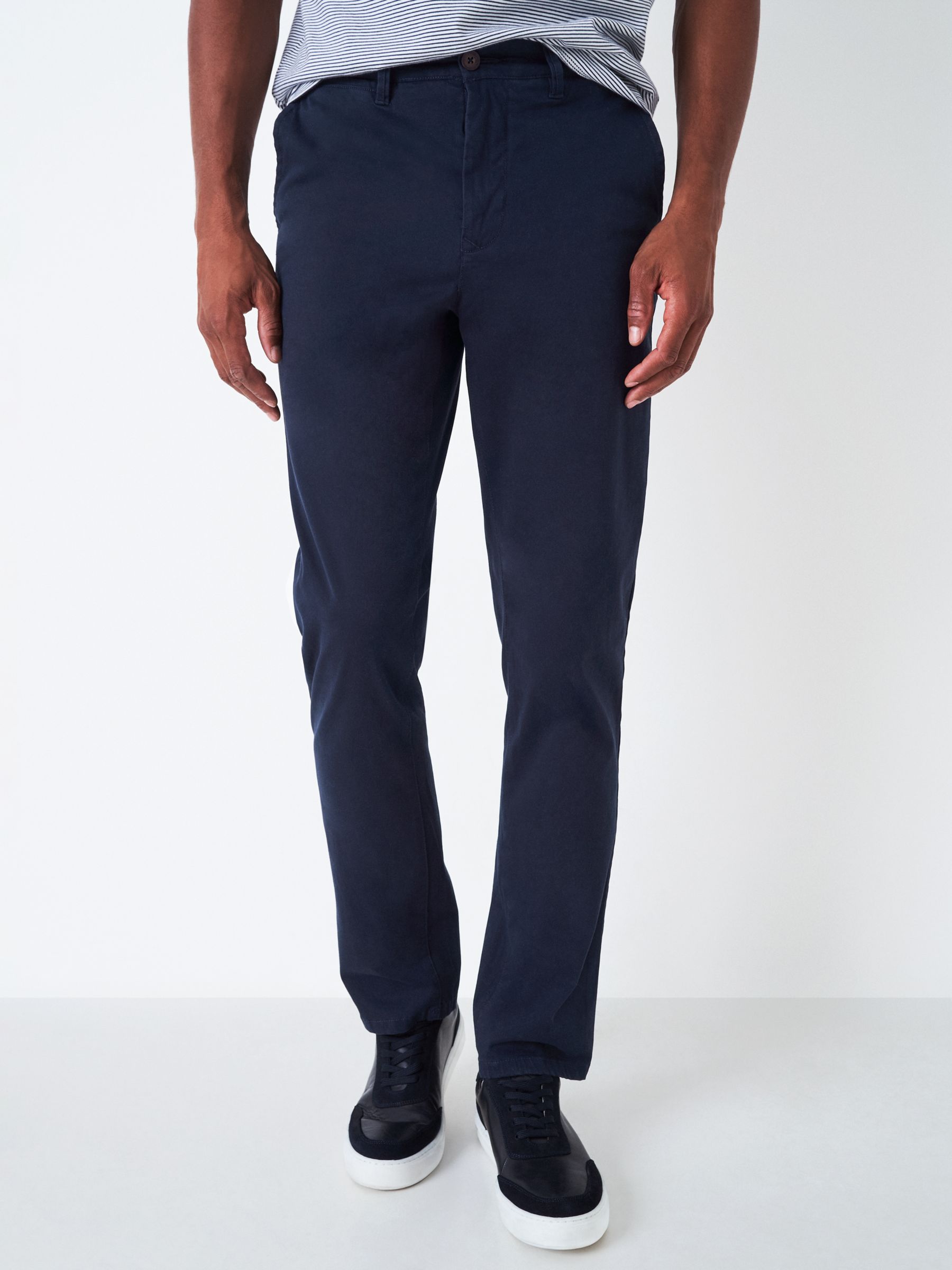 Crew Clothing Straight Fit Chinos, Navy Blue, 30S