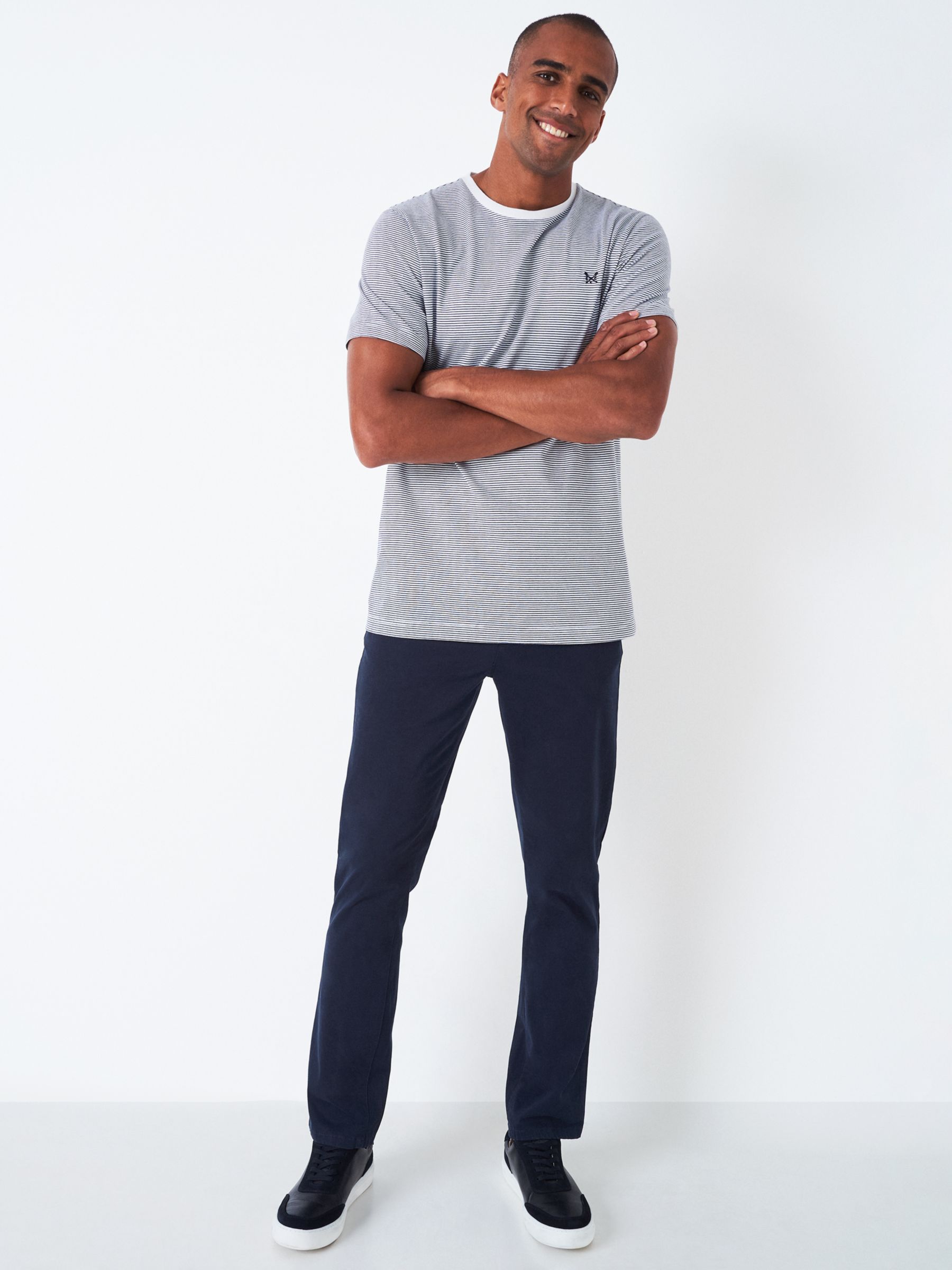 Crew Clothing Straight Fit Chinos, Navy Blue, 40L