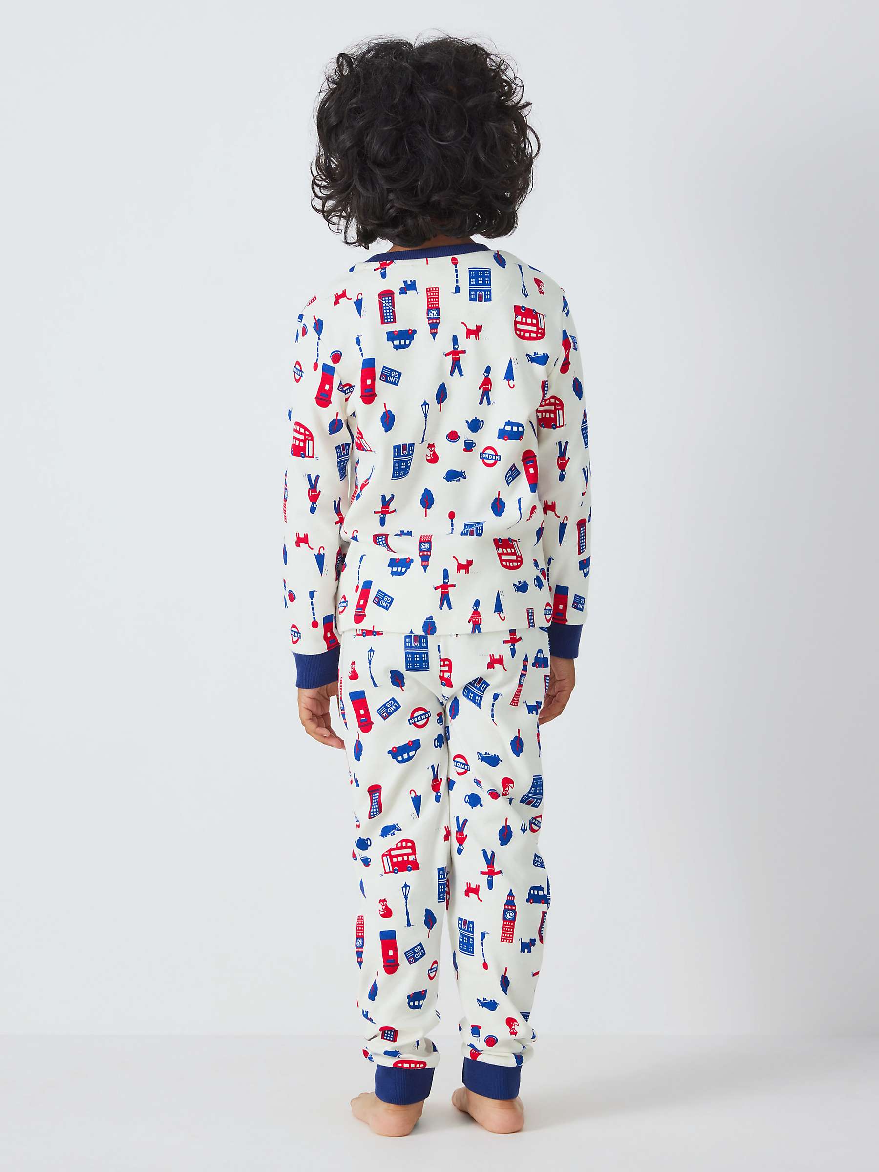 Buy John Lewis Kids' London Bus Top & Bottoms Pyjama Set, White Online at johnlewis.com