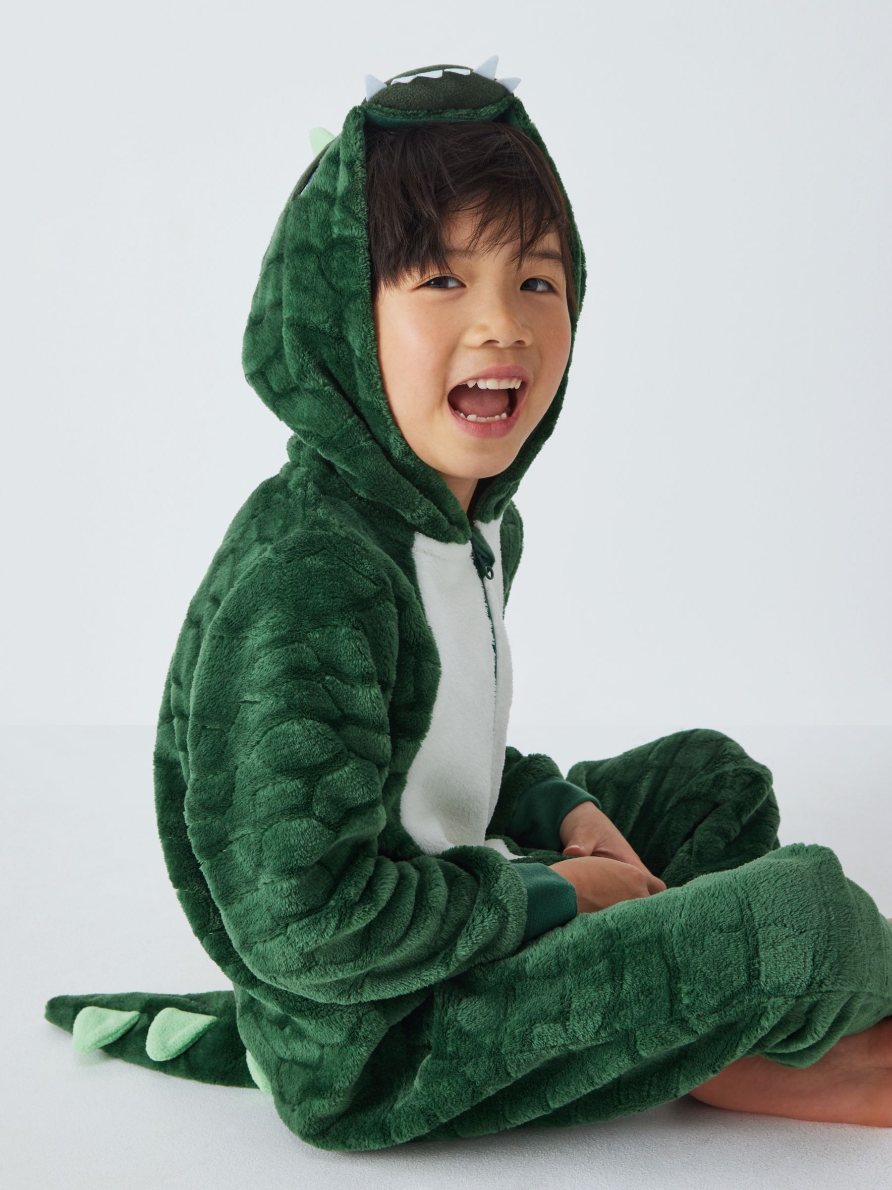 John Lewis Kids' Crocodile Onesie, Green, 2 years