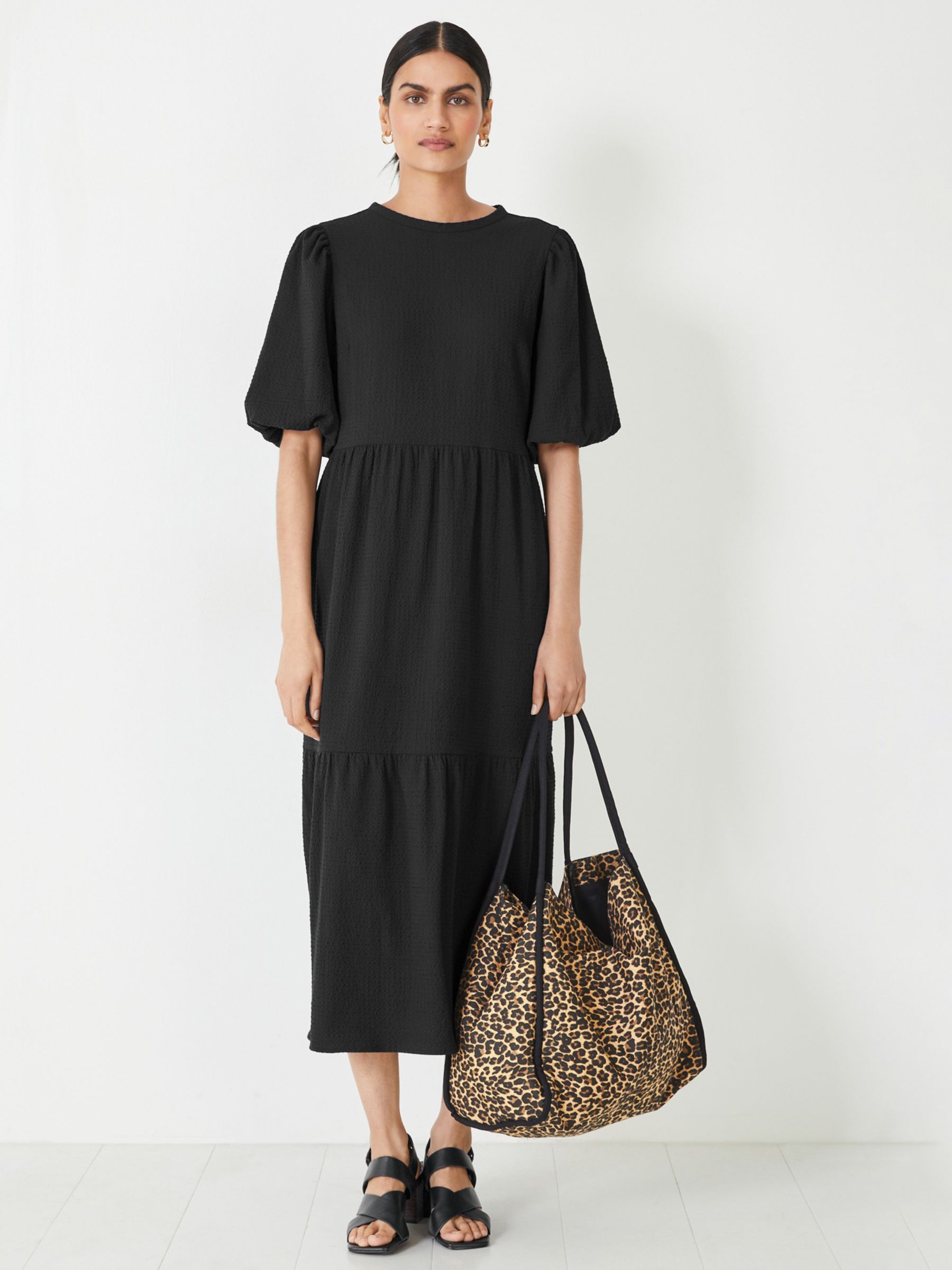 hush Kiana Midi Dress, Black at John Lewis & Partners
