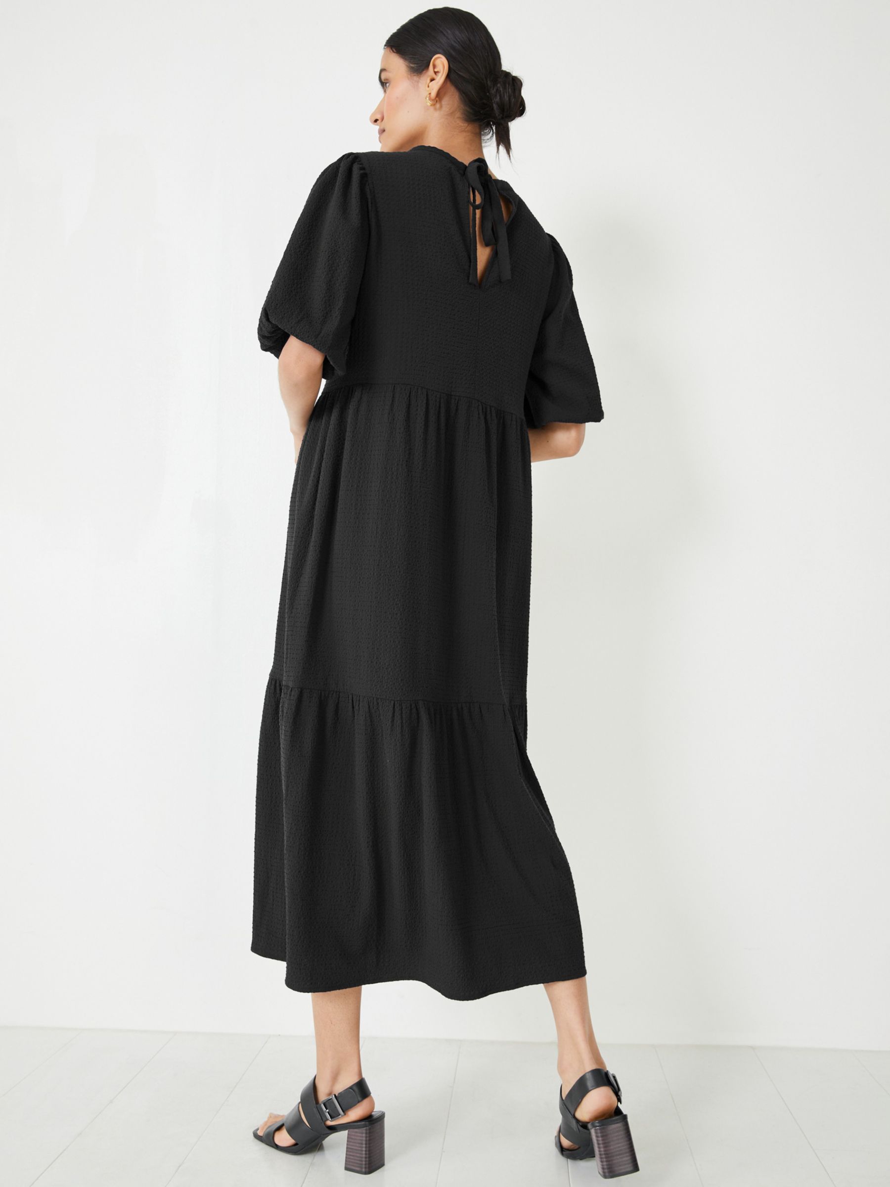 hush Kiana Midi Dress, Black at John Lewis & Partners