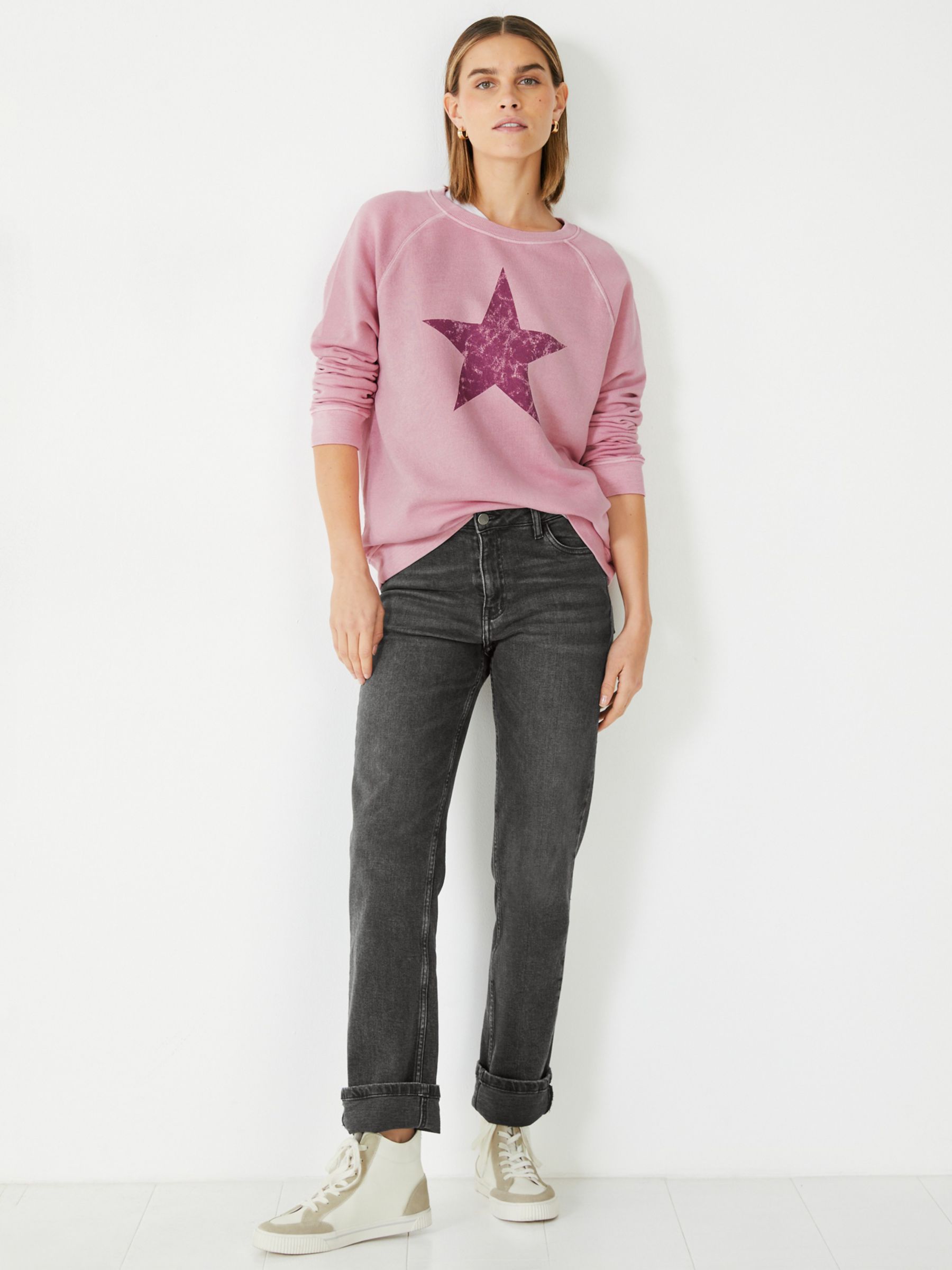 HUSH Crackle Star Relaxed Sweatshirt, Pink/Red