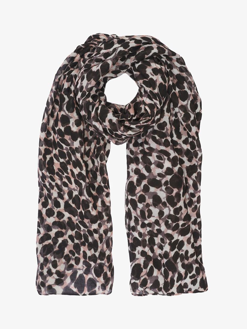 Mint Velvet Animal Print Scarf, Black/Multi