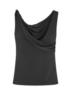 Mint Velvet Asymmetric Twist Top, Black, XS