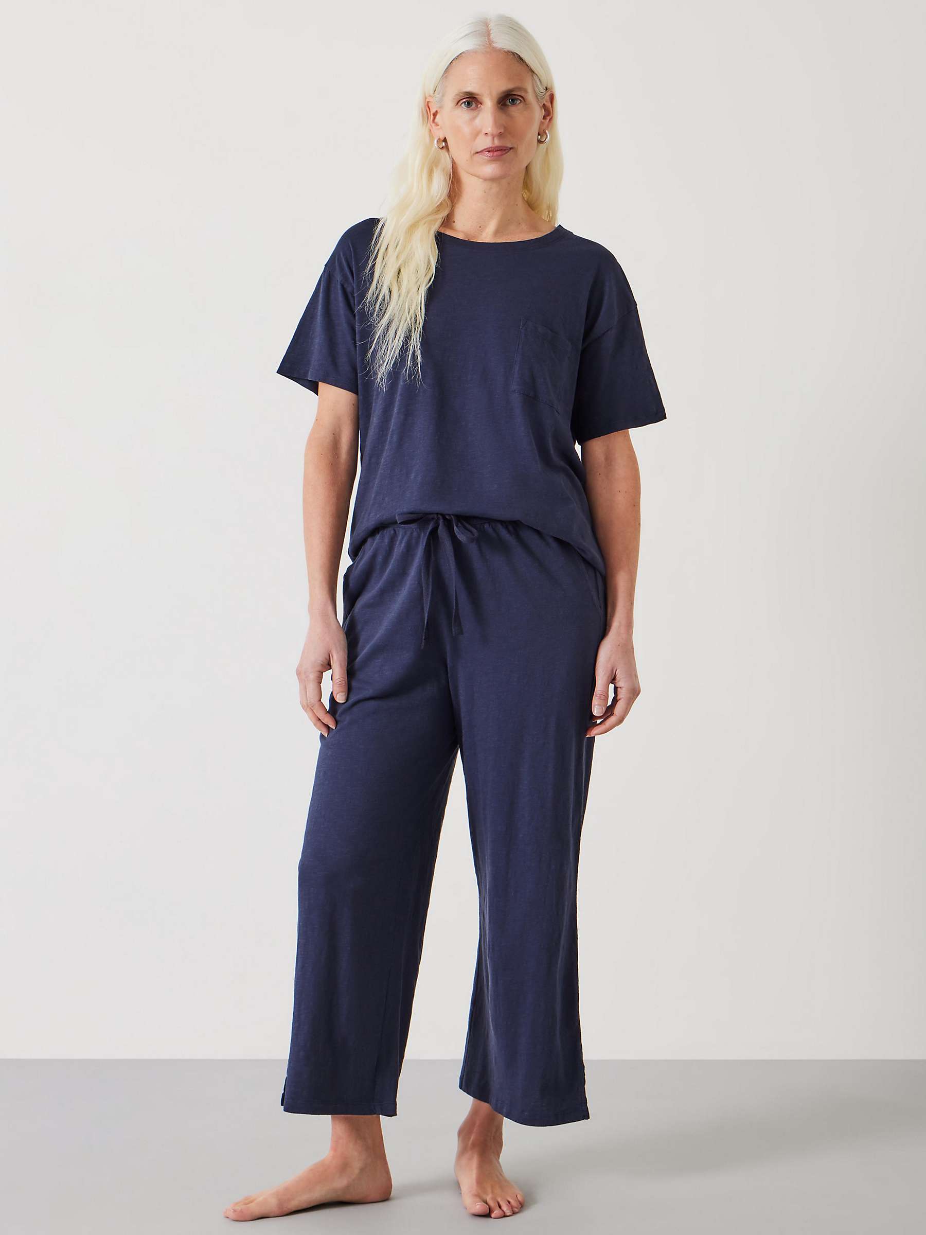 Buy HUSH Mila Culotte Jersey Pyjama Set, Midnight Navy Online at johnlewis.com