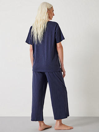HUSH Mila Culotte Jersey Pyjama Set, Midnight Navy