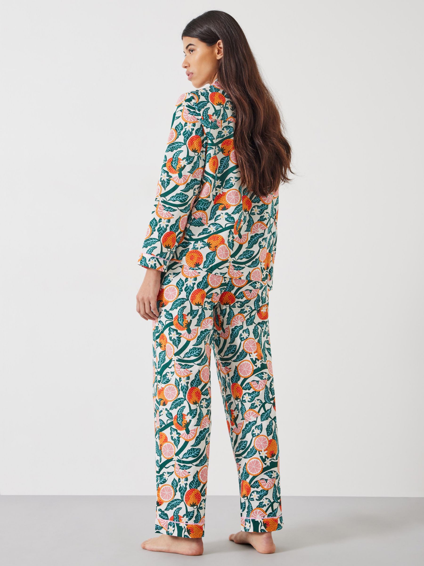 HUSH Isla Grapefruit Blossom Print Cotton Pyjamas, Multi at John Lewis ...