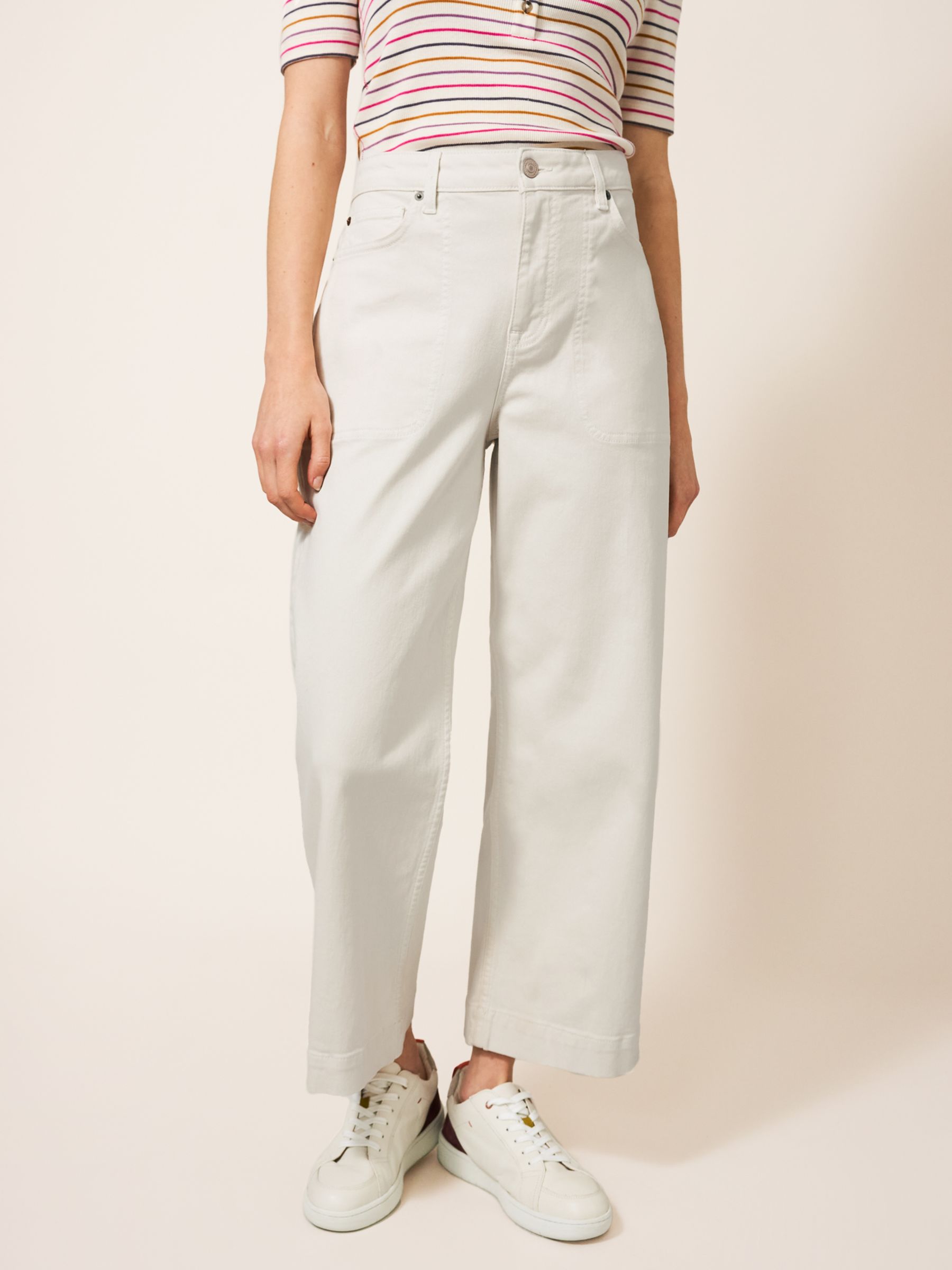Buy White Stuff Plain Wide Leg Cropped Jeans Online at johnlewis.com