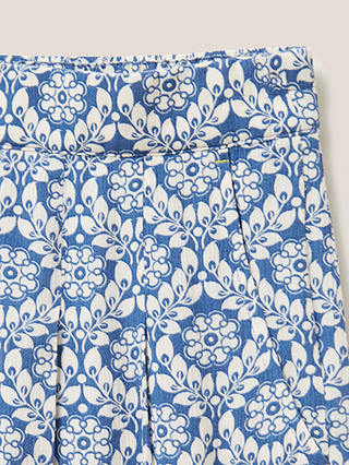 White Stuff Matilda Crinkle Shorts, Blue/Multi