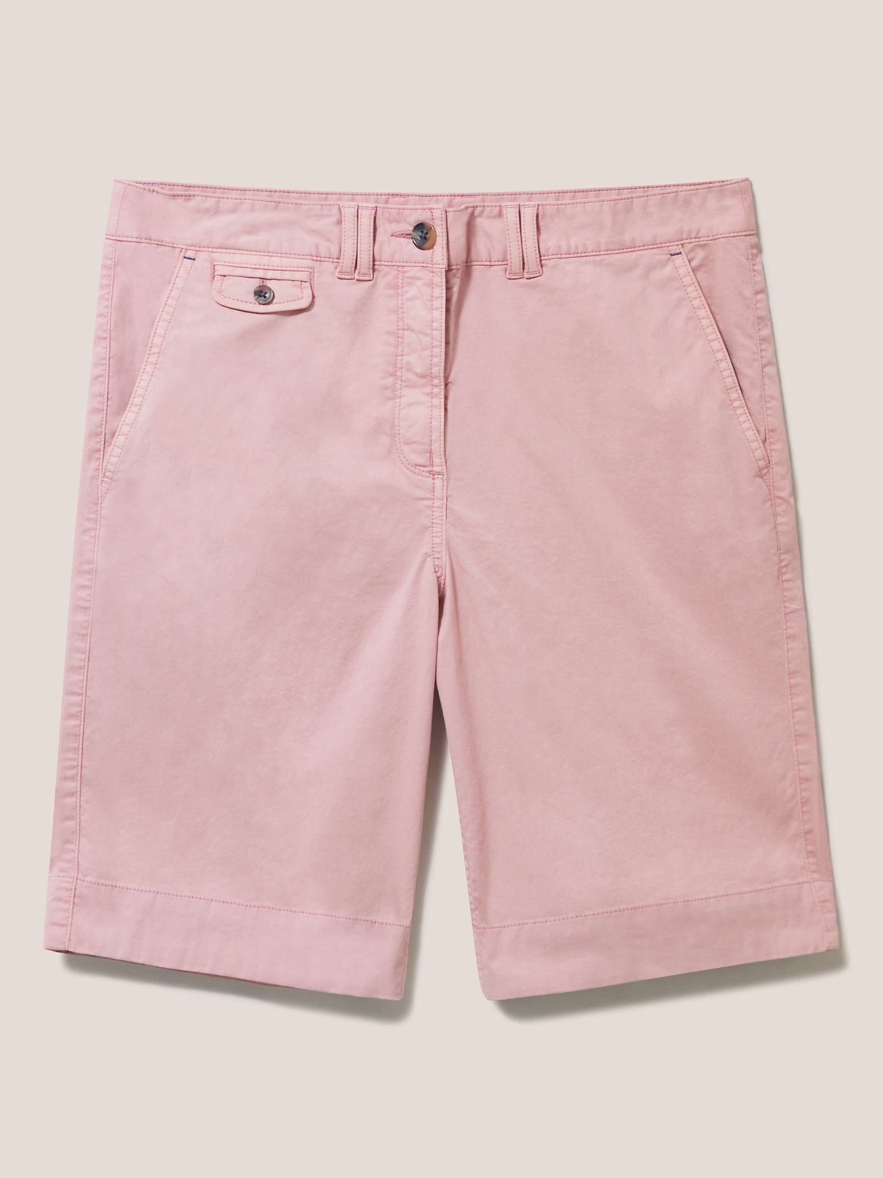 White Stuff Hayley Organic Cotton Chino Shorts, Mid Pink at John Lewis ...