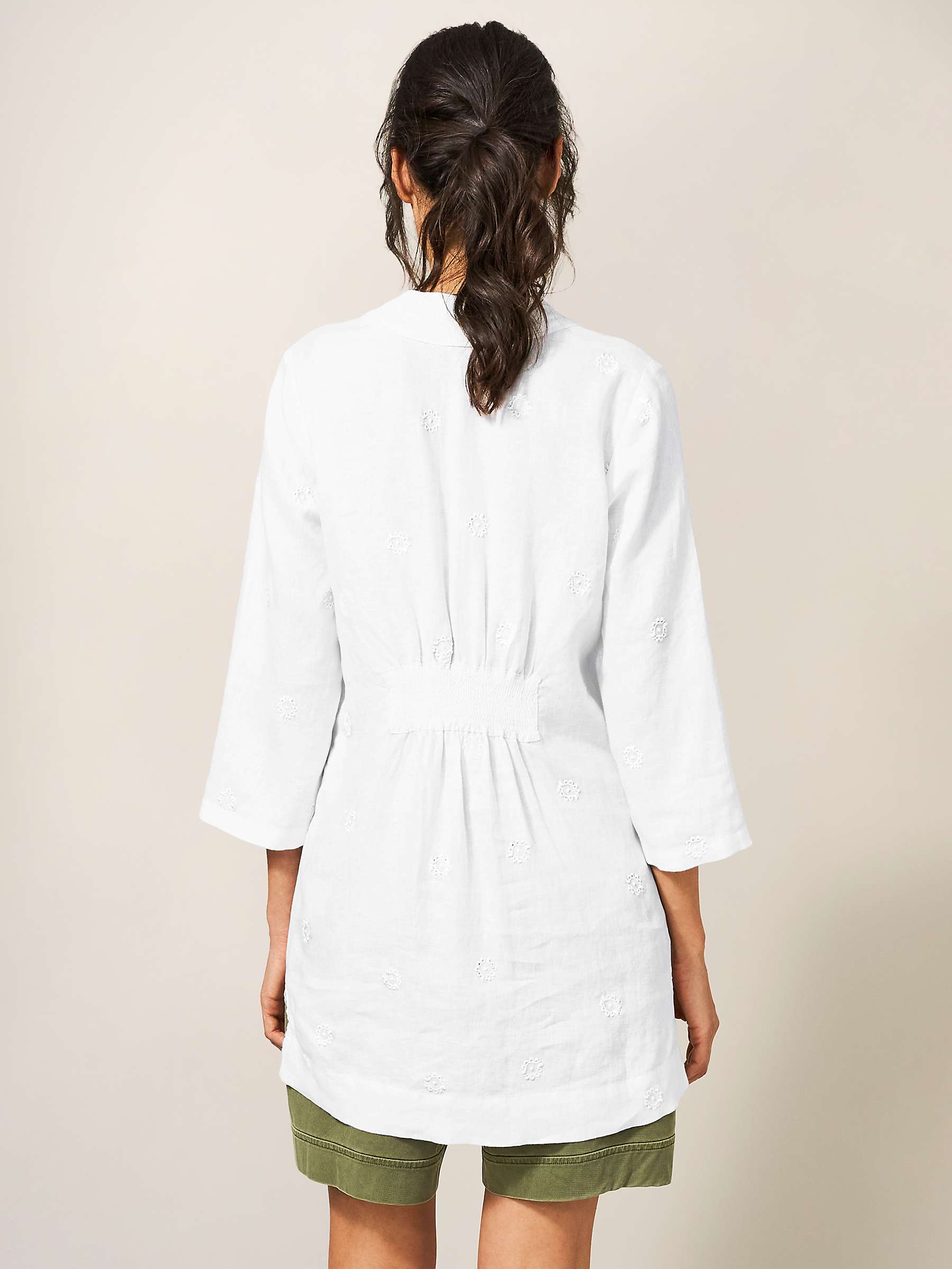 Buy White Stuff Marianne Linen Tunic Top, White Online at johnlewis.com