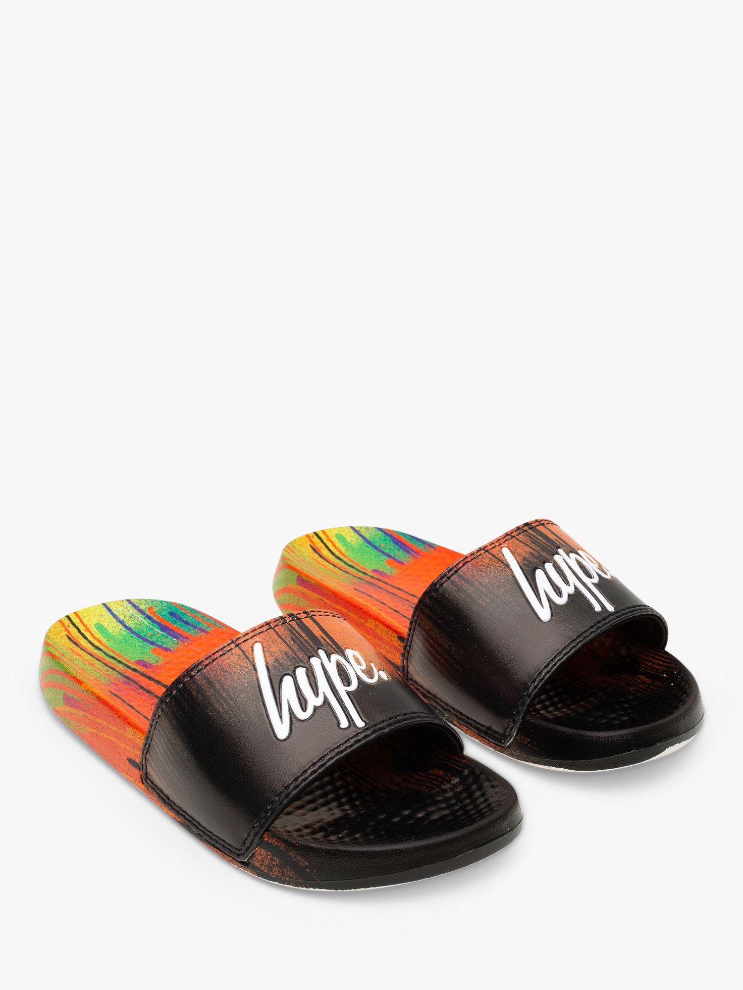 Hype Kids Script Sliders Red Drip Multi at John Lewis Partners