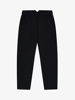 Brora Linen and Cotton Blend Pull-On Trousers, Anthracite