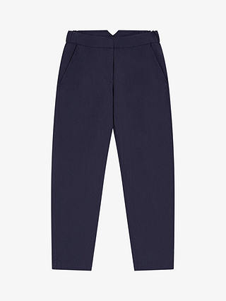 Brora Linen and Cotton Blend Pull-On Trousers, Indigo