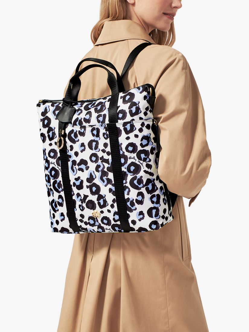 Radley 24/7 Medium Zip Top Backpack, Chalk Leopard at John Lewis