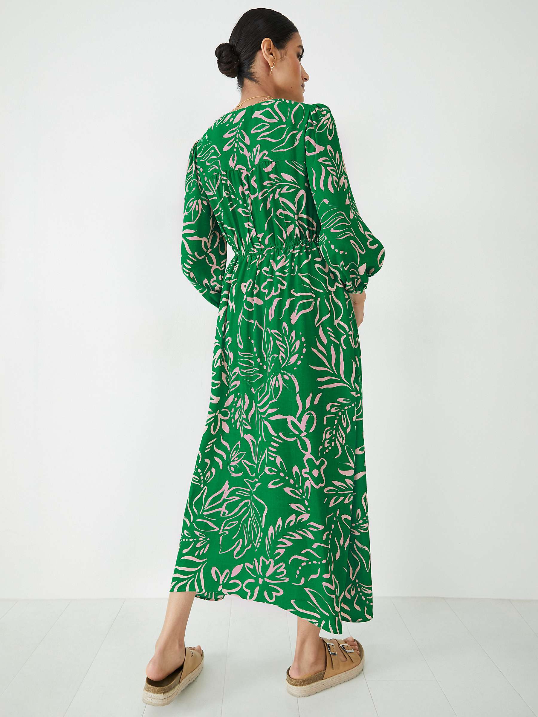 Buy HUSH Rosa Painted Tropical Floral Dress, Green Online at johnlewis.com
