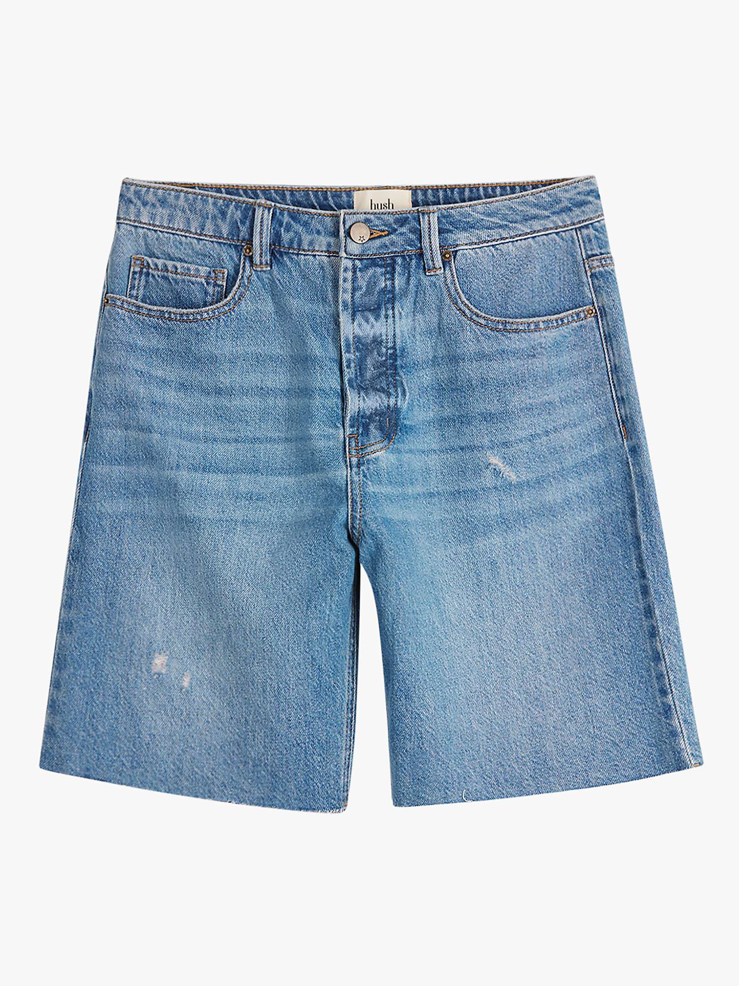 Buy HUSH Lloyd Boyfriend Denim Shorts, Mid Authentic Wash Online at johnlewis.com