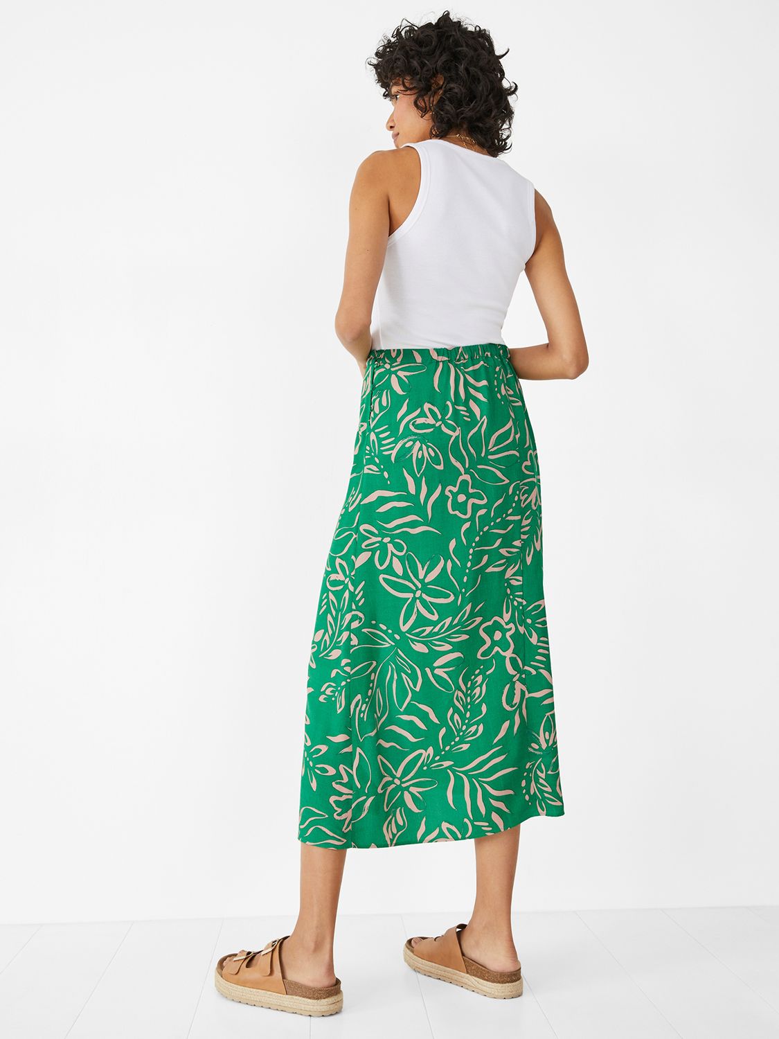 hush Brea Midi Skirt, Green at John Lewis & Partners