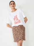 HUSH Sana Soft Animal Print Mini Skirt, Neutral