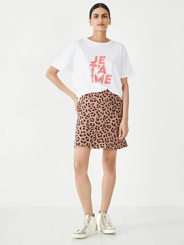 HUSH Sana Soft Animal Print Mini Skirt, Neutral