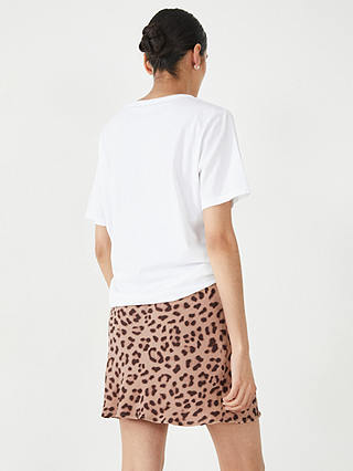 HUSH Sana Soft Animal Print Mini Skirt, Neutral