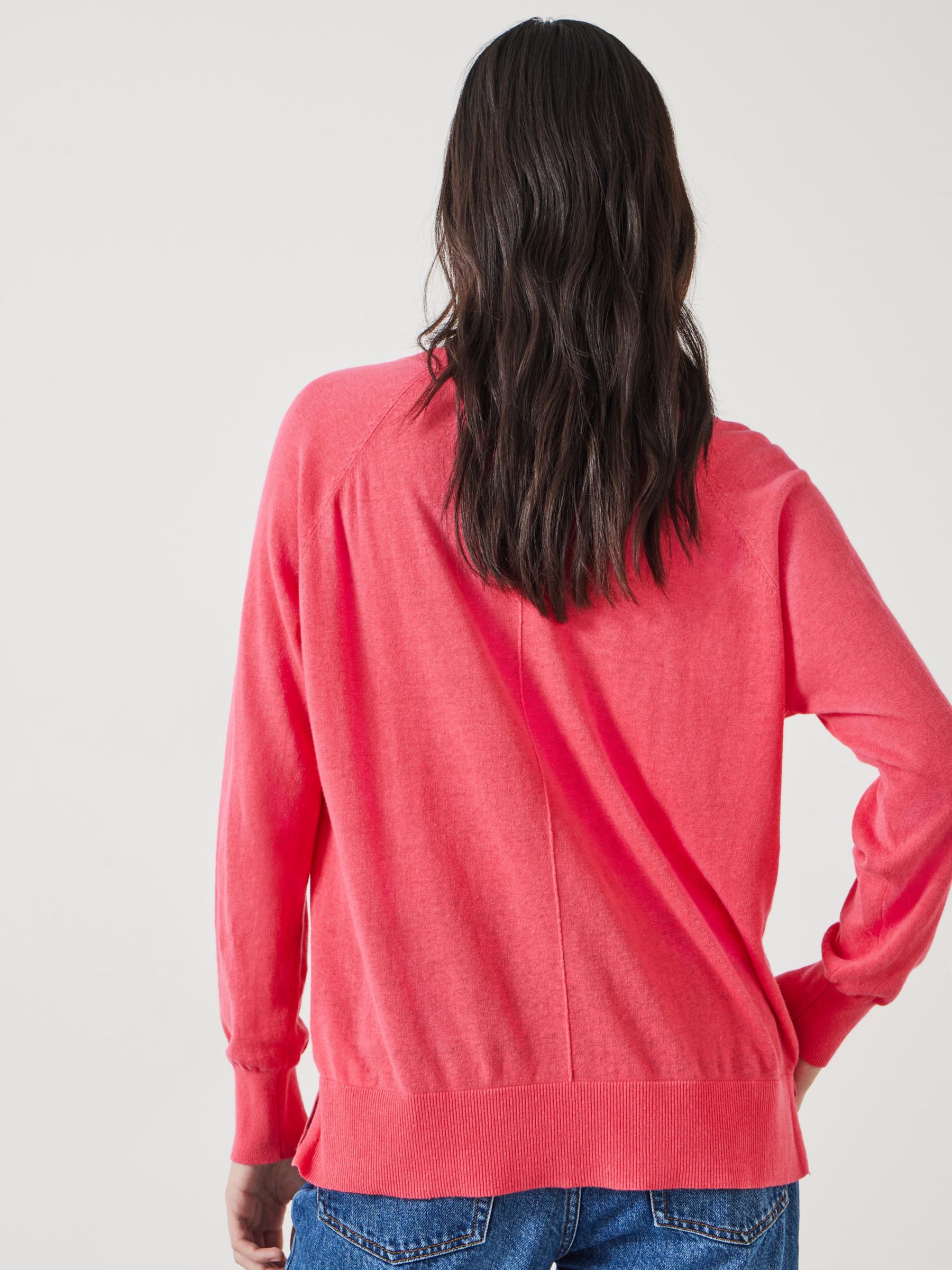 Buy HUSH Cara Fine Kinit Relaxed Fit Jumper, Pink Rouge Online at johnlewis.com